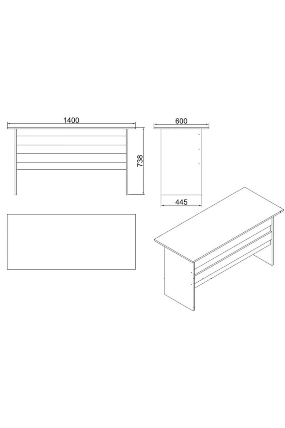 Bega A 140cm Bureau Bureau 3 Couleur Chêne Noir BEG1-OB