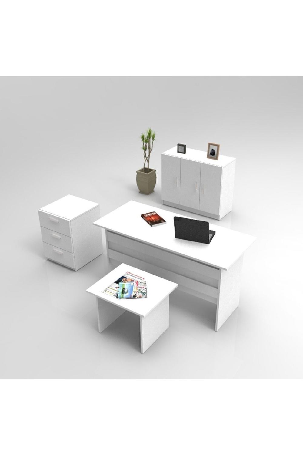 Bega ABCE Bureau Bureau Table Ensemble 3 Couleur Blanc BEG12-W