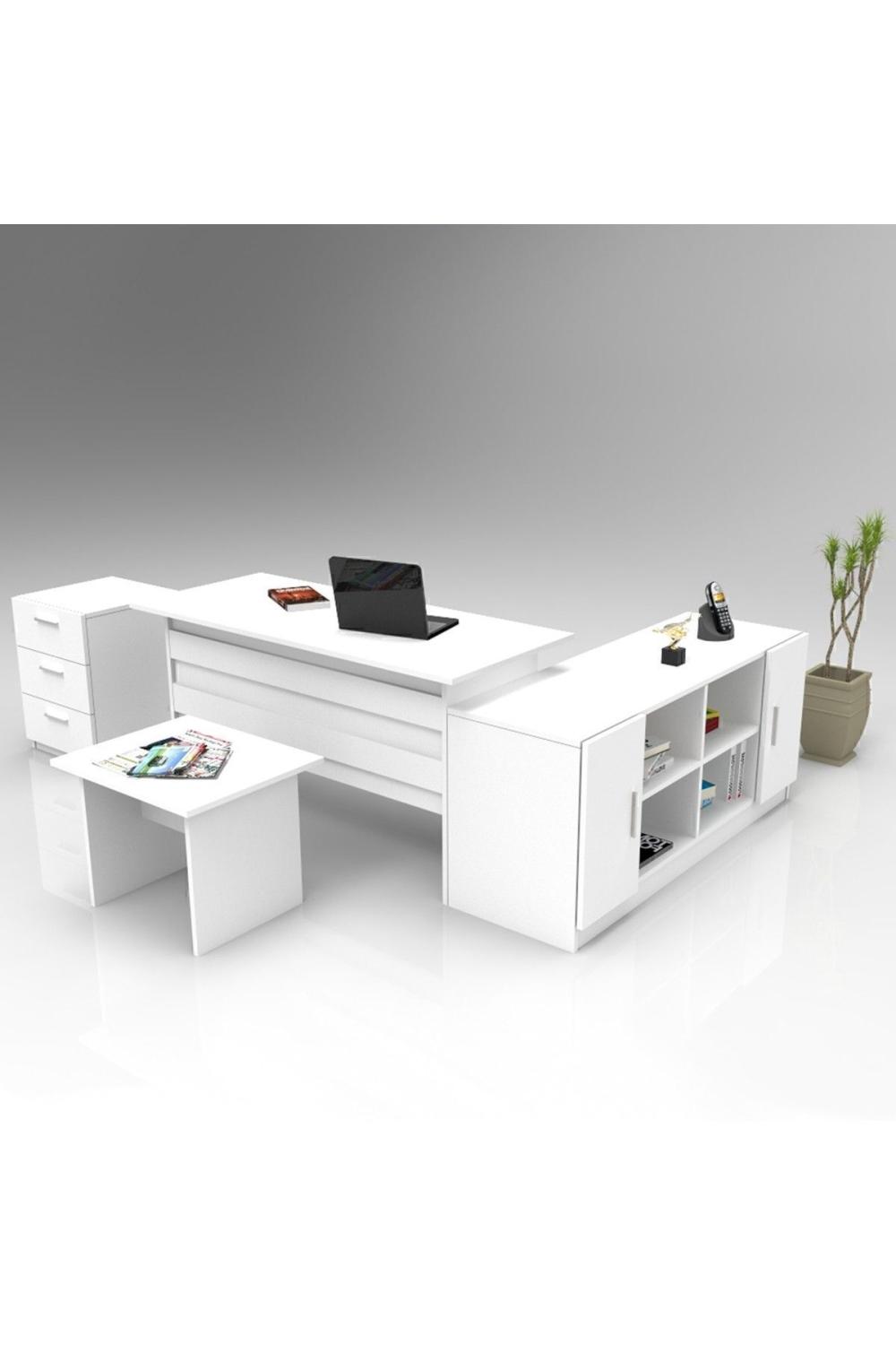 Bega ABCF Bureau Bureau Table Ensemble 3 Couleur Blanc BEG13-W
