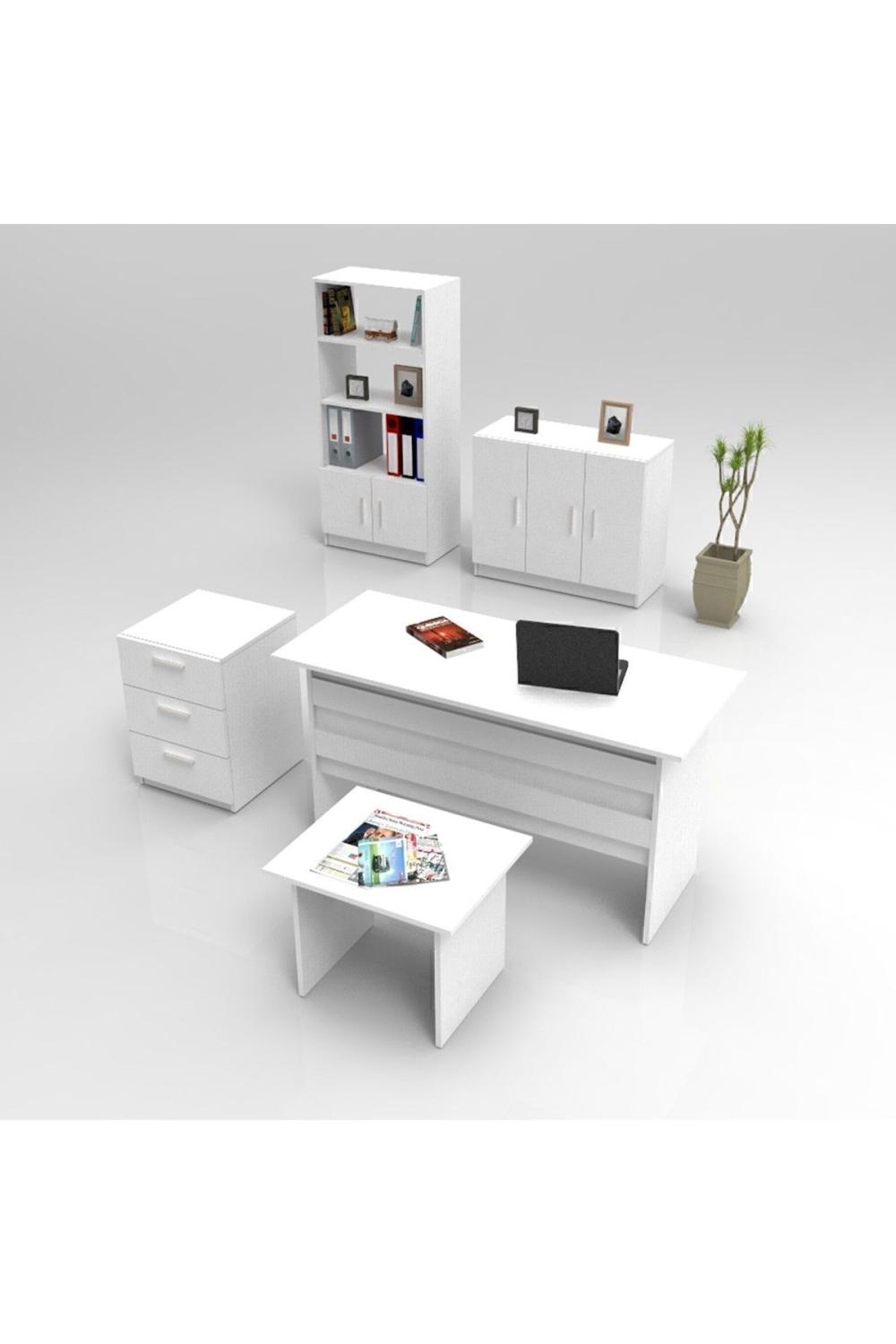 Bega ABCDE Bureau Bureau Table Ensemble 3 Couleur Blanc BEG14-W