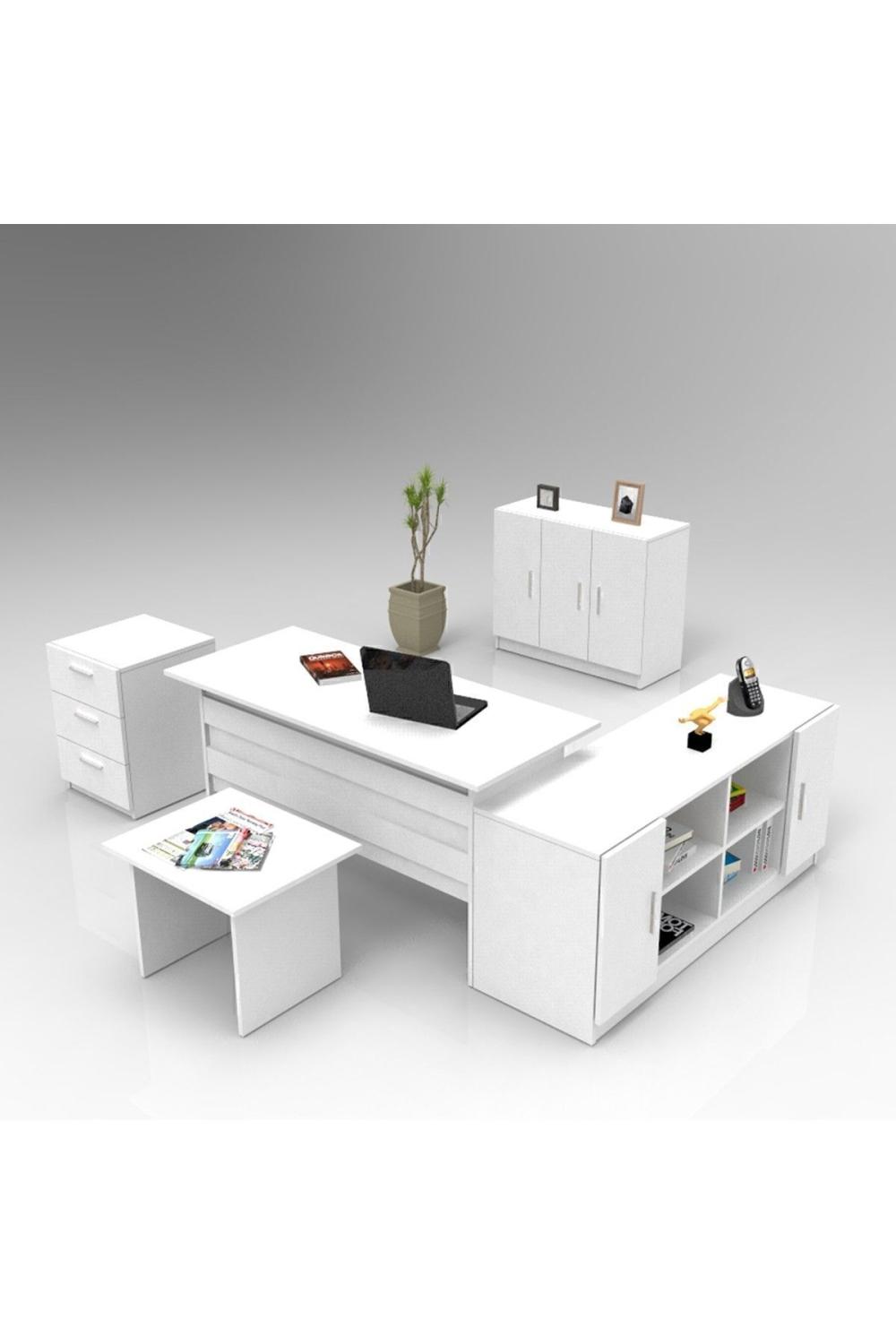 Bega ABCEF Bureau Bureau Table Ensemble 3 Couleur Blanc BEG16-W