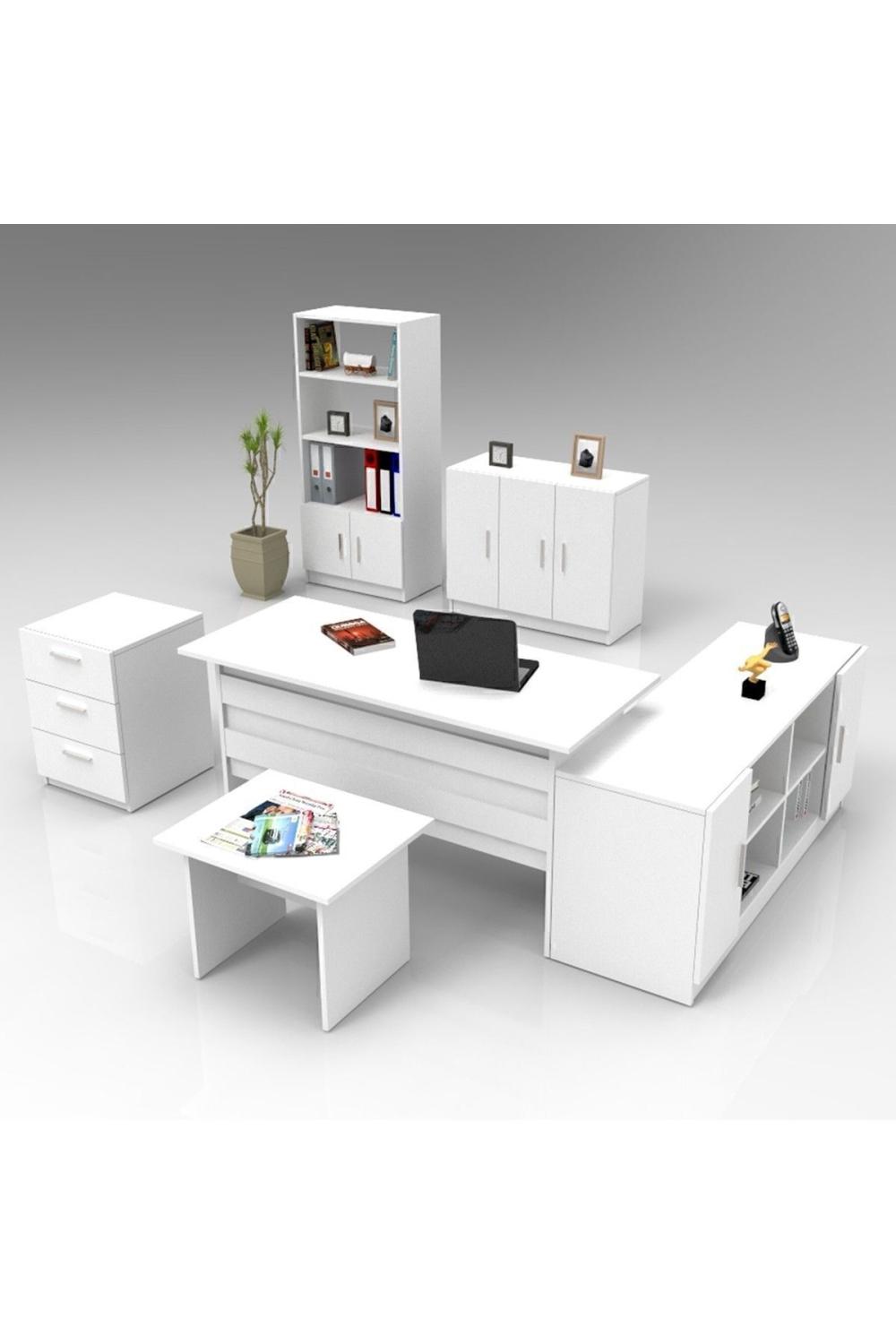 Bega ABCDEF Bureau Bureau Table Ensemble 3 Couleur Blanc BEG17-W