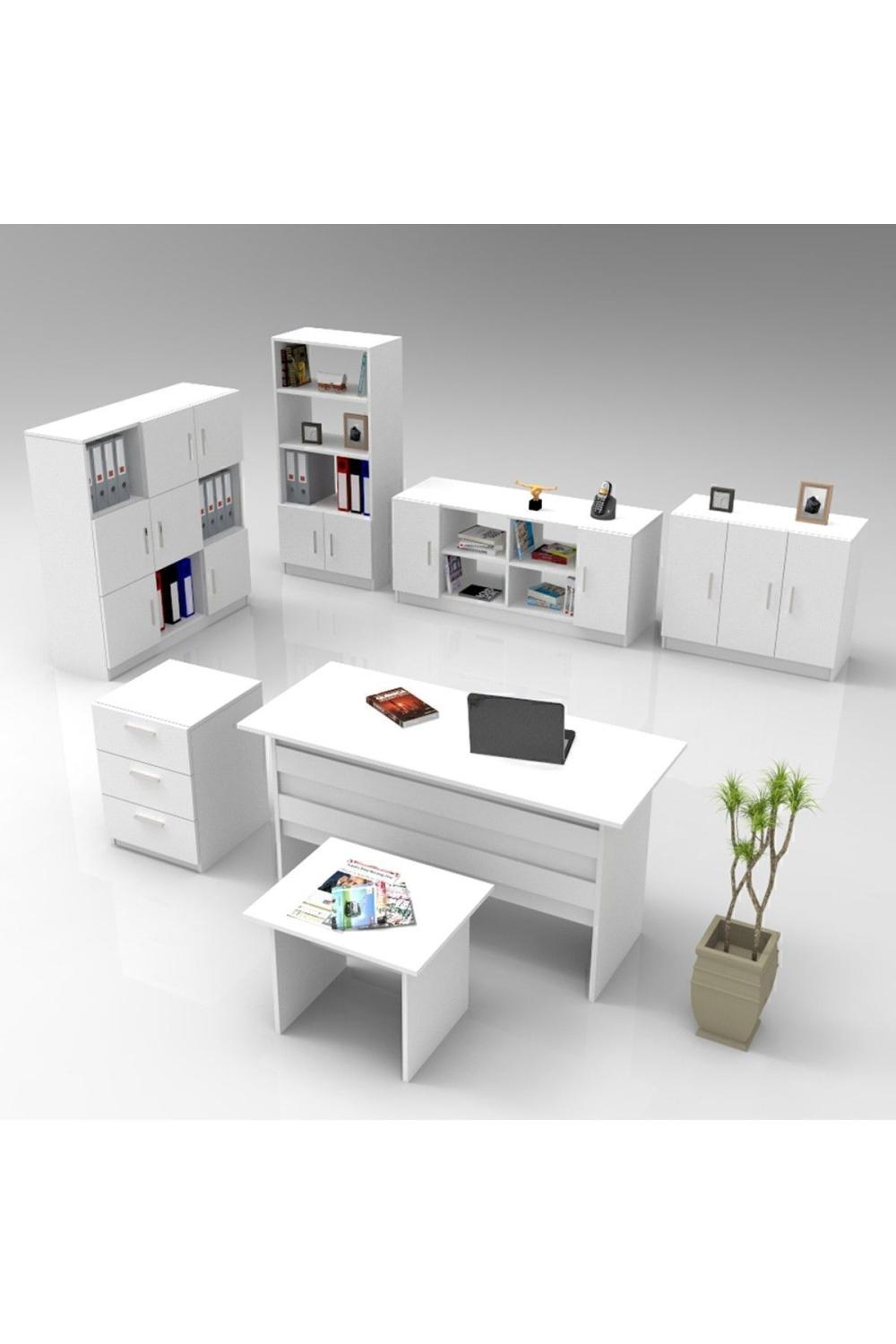 Bega ABCDEFG Bureau Bureau Table Ensemble 3 Couleur Blanc BEG18-W