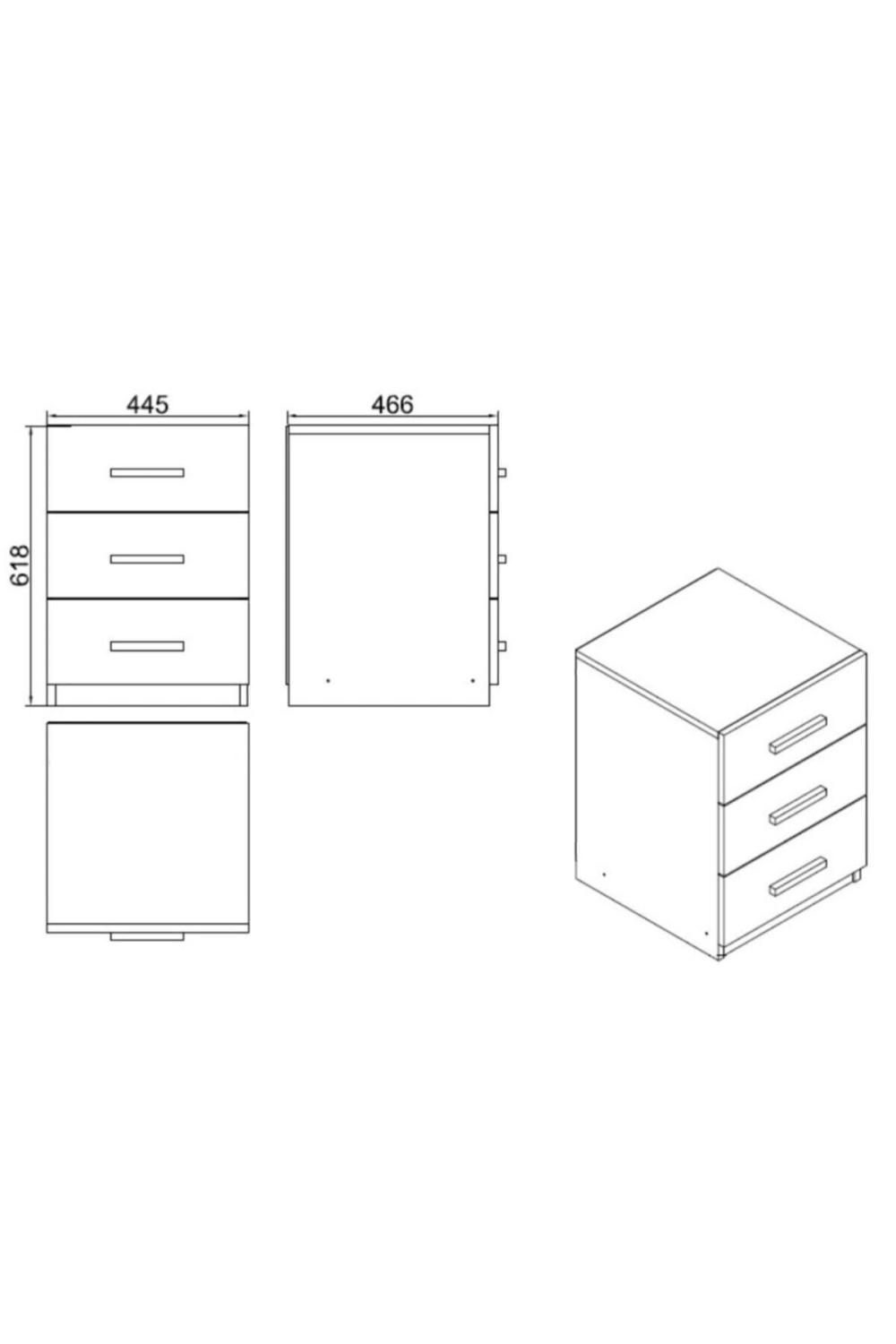 Bega C Bureau 3 Avec tiroirs Keson Baroque-Anthracite BEG3-BA