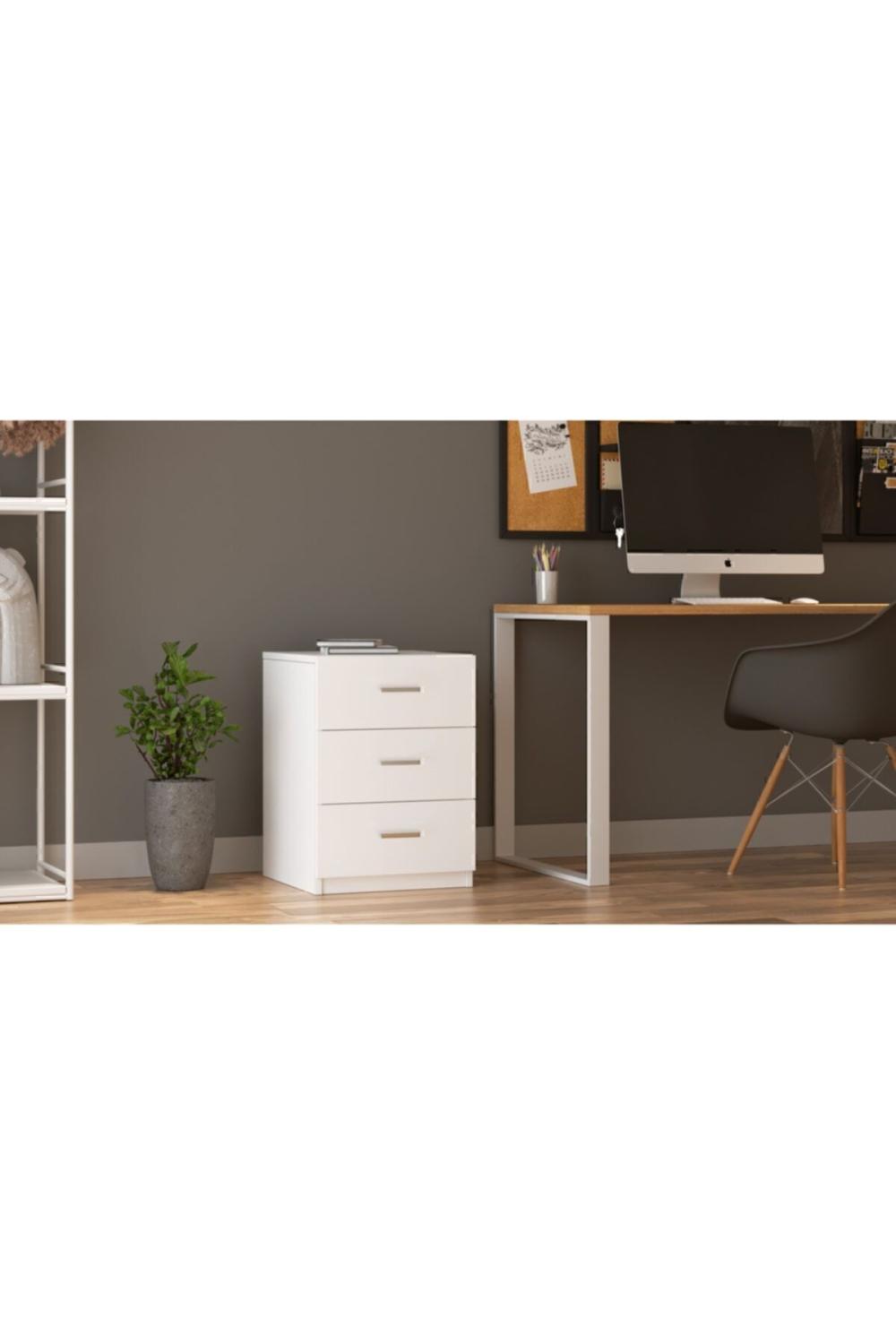 Bega C Bureau 3 Avec tiroirs Keson 3 Couleur Blanc BEG3-W