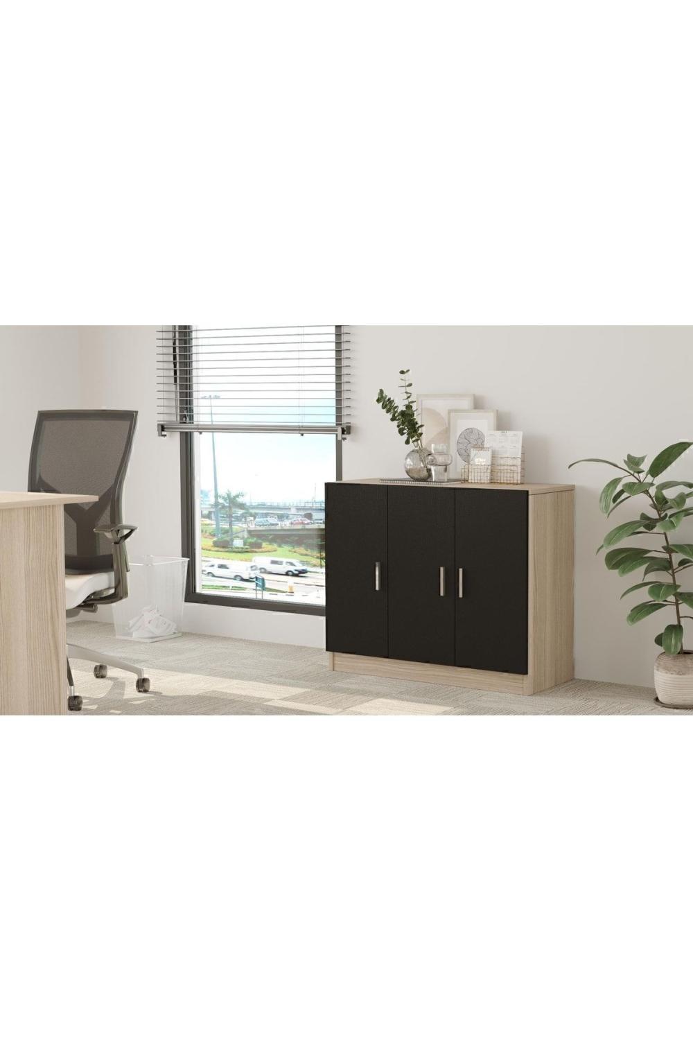 Bega E Bureau Avec portes Armoire 3 Couleur Chêne Noir BEG5-OB