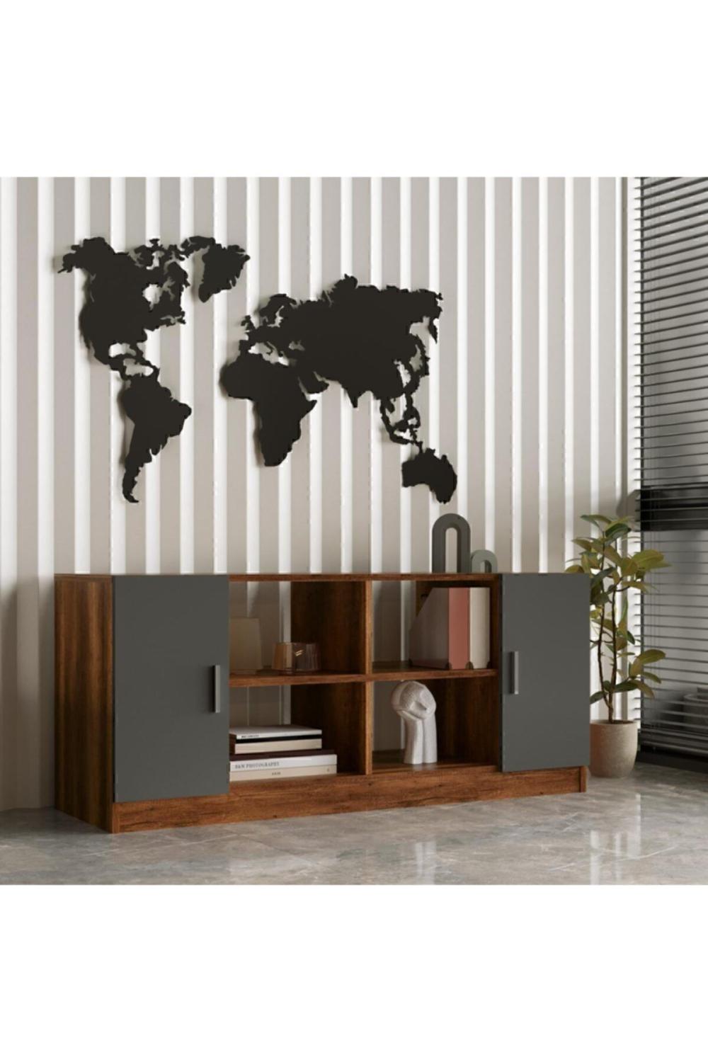 Bega F Bureau Avec portes Bibliothèque Armoire 3 Couleur Baroque-Anthracite BEG6-BA