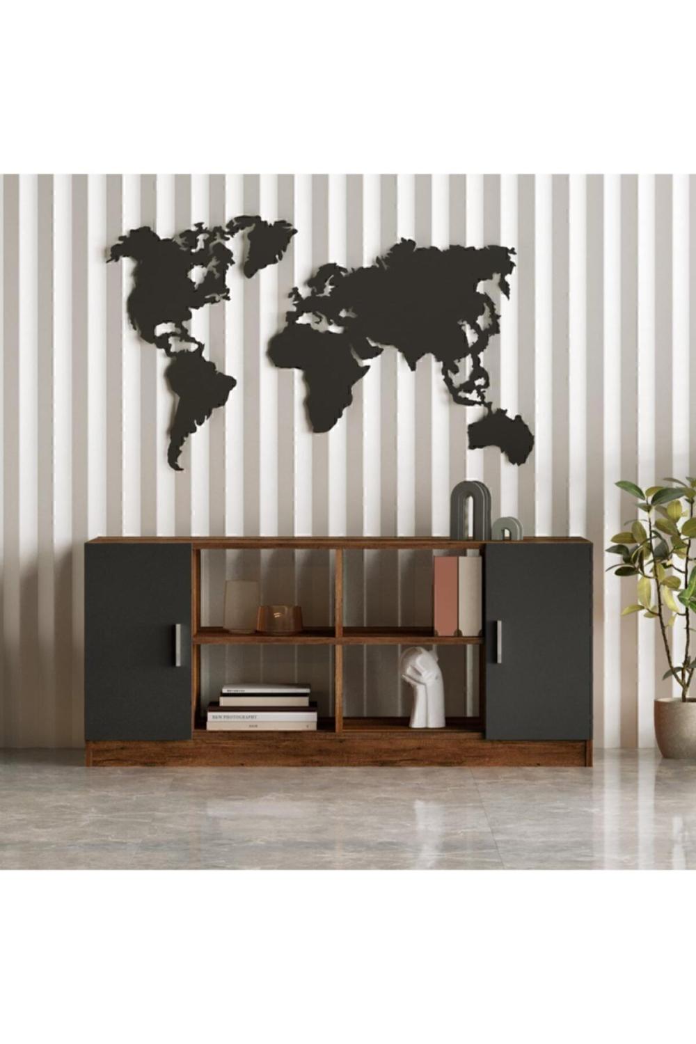 Bega F Bureau Avec portes Bibliothèque Armoire 3 Couleur Baroque-Anthracite BEG6-BA