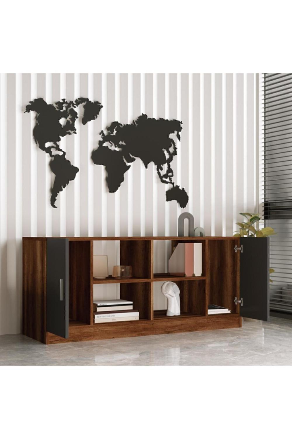 Bega F Bureau Avec portes Bibliothèque Armoire 3 Couleur Baroque-Anthracite BEG6-BA