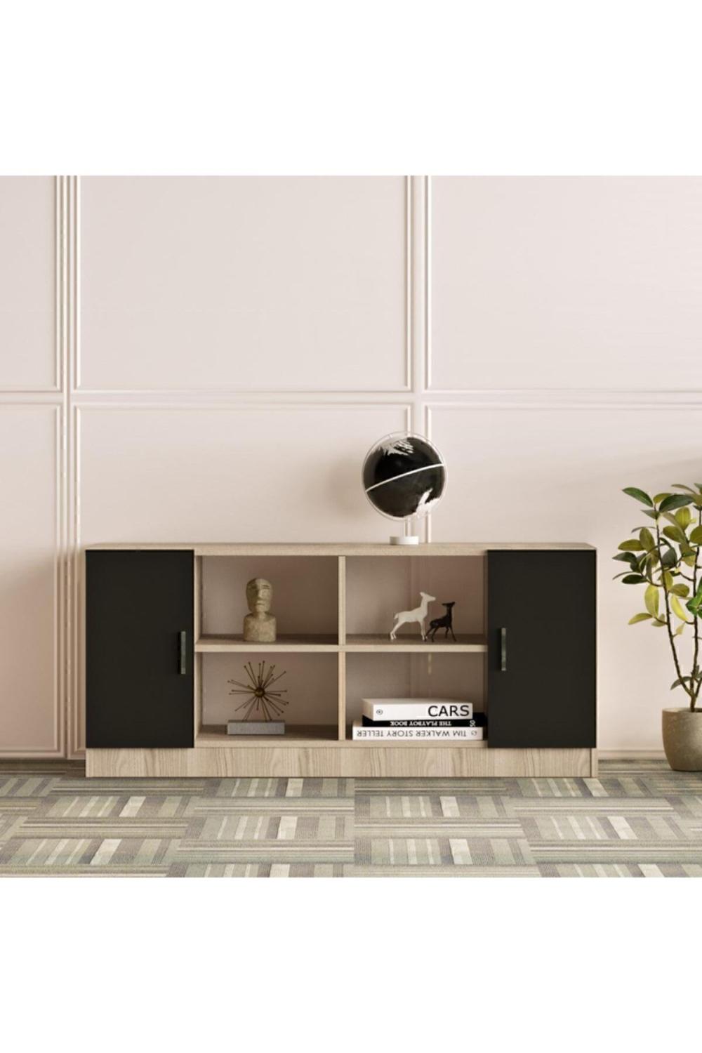 Bega F Bureau Avec portes Bibliothèque Armoire 3 Couleur Chêne Noir BEG6-OB