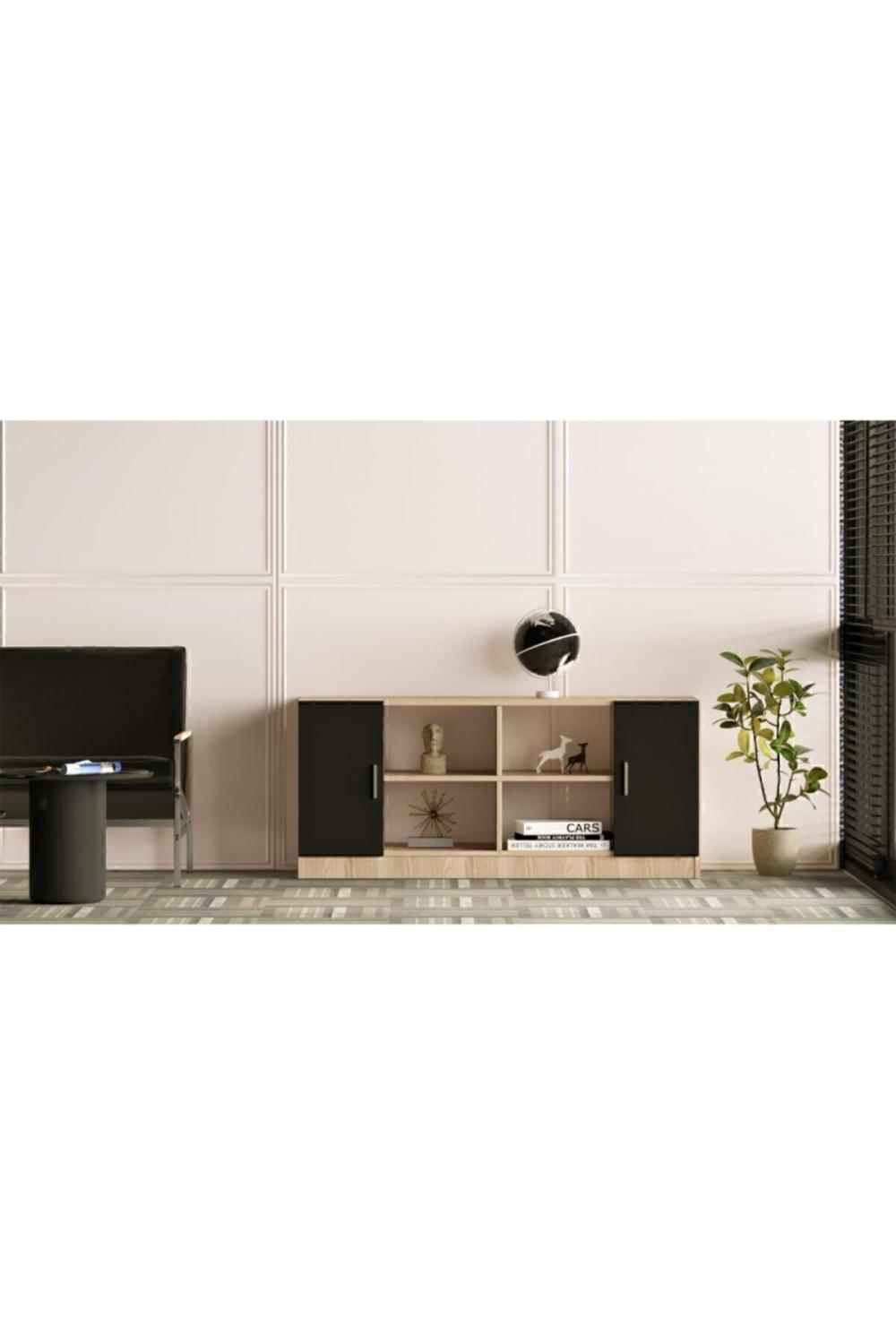 Bega F Bureau Avec portes Bibliothèque Armoire 3 Couleur Chêne Noir BEG6-OB