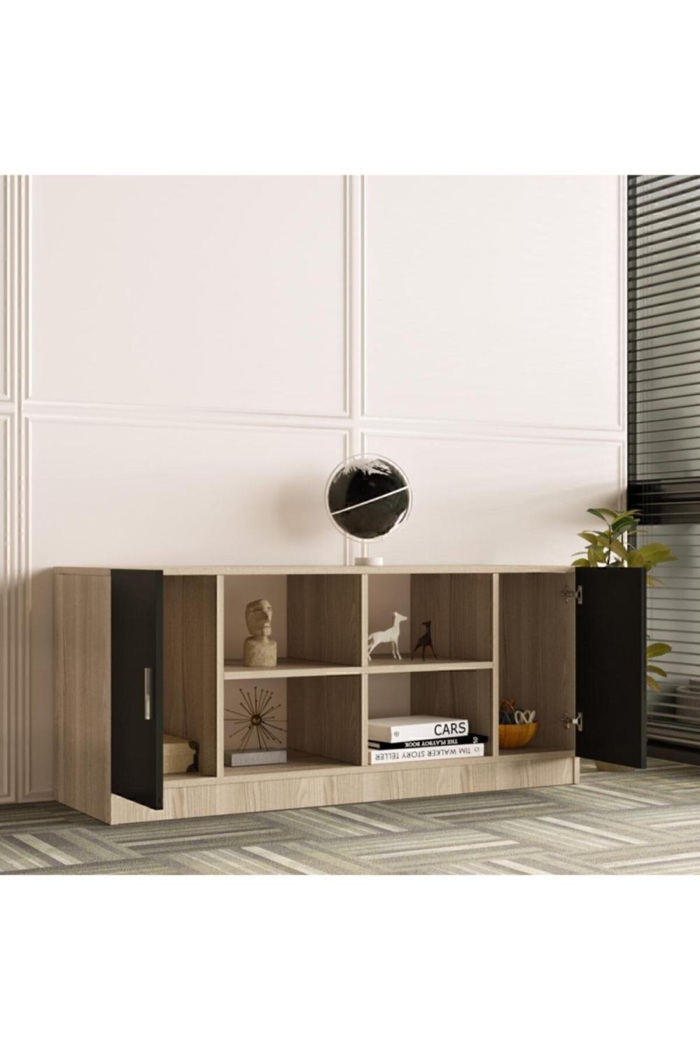 Bega F Bureau Avec portes Bibliothèque Armoire 3 Couleur Chêne Noir BEG6-OB