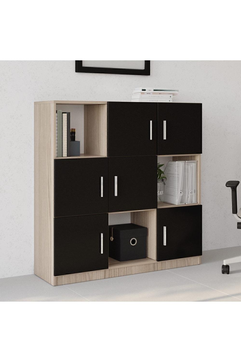 Bega G Bureau Klasör Armoire Bibliothèque 3 Couleur Chêne-Noir BEG7-OB