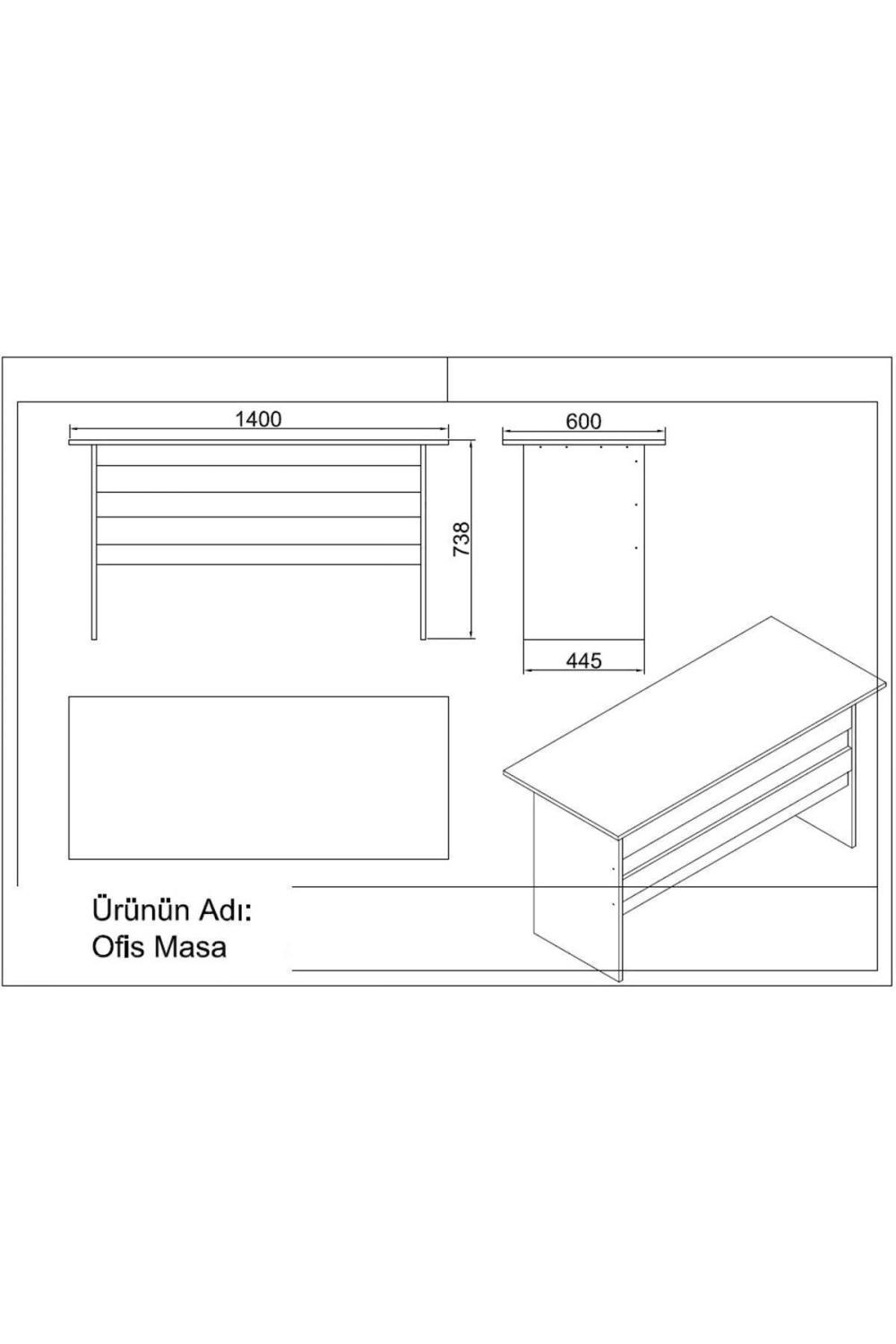 Ensemble Bureau Bega 2 Pièces (Bureau + Table d’Appoint) – Blanc BEG8-W