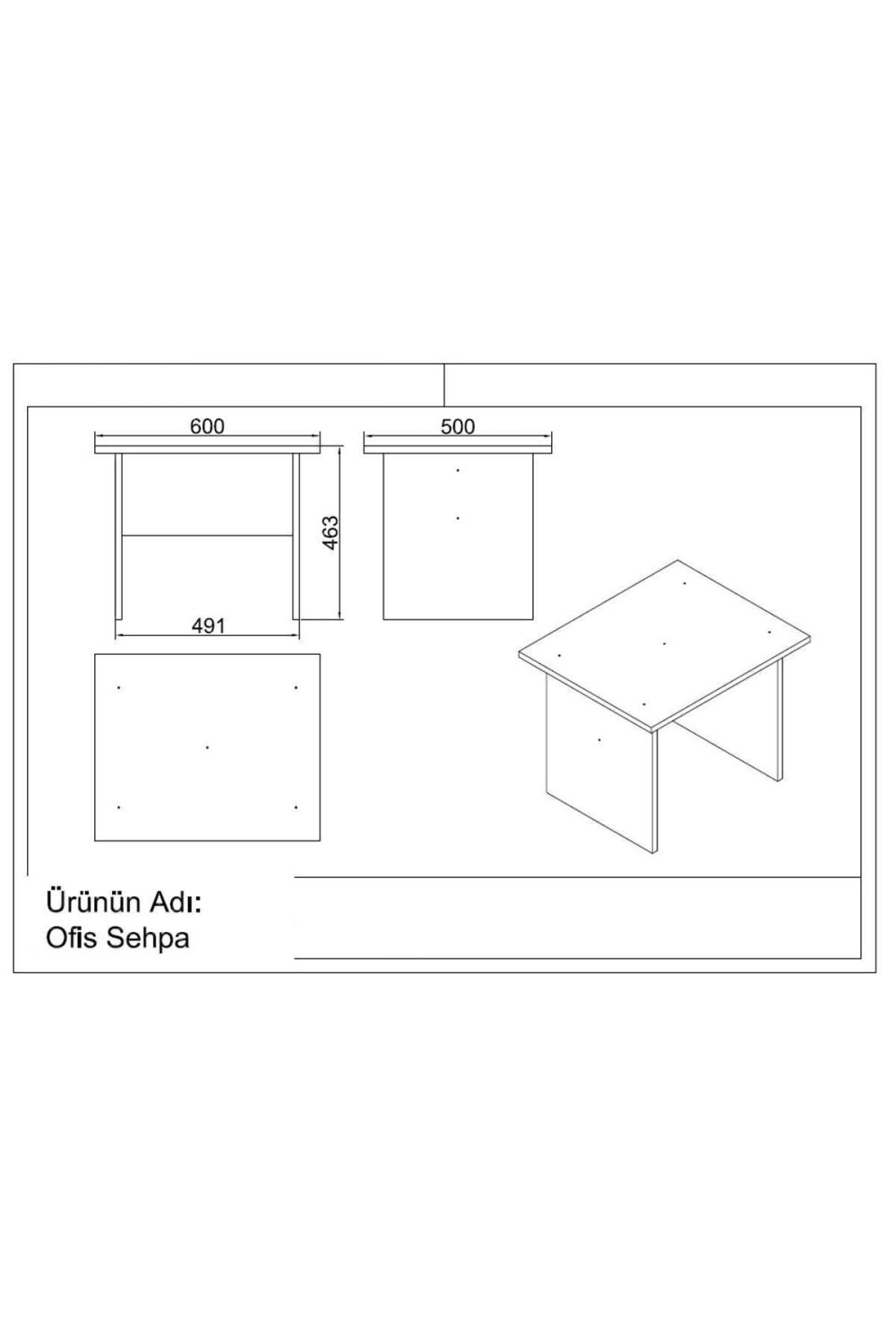 Ensemble Bureau Bega 2 Pièces (Bureau + Table d’Appoint) – Blanc BEG8-W