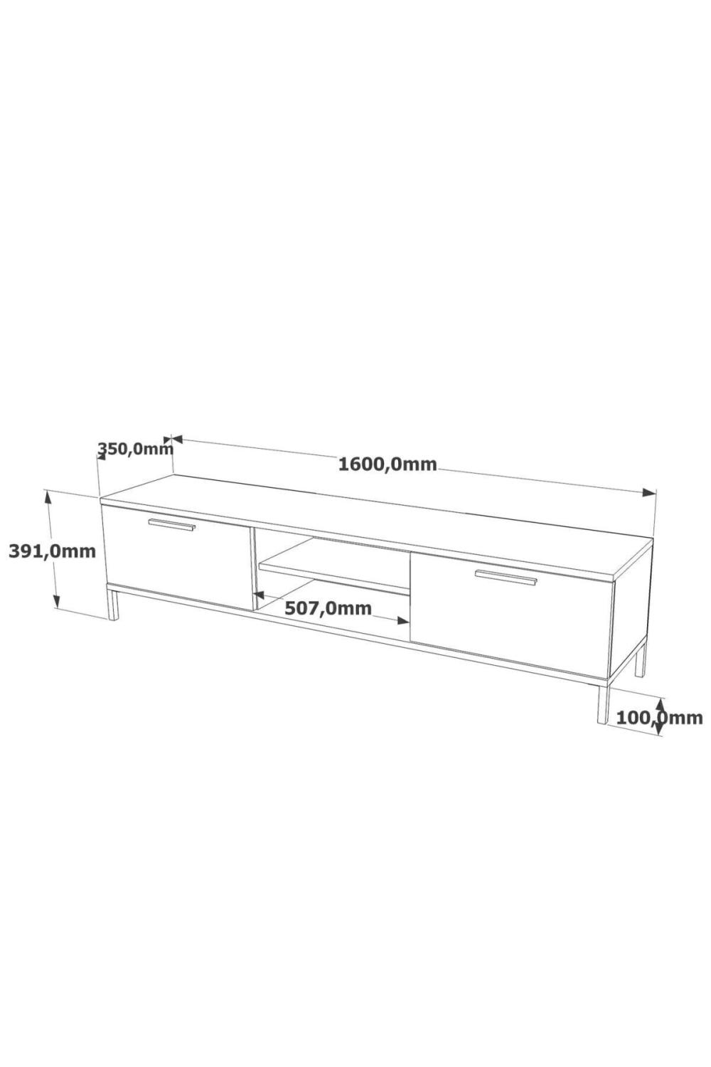 Ensemble Salon Best 2 Pièces (Meuble TV + Table Basse) avec Pieds Métalliques – Pin BES5-AA