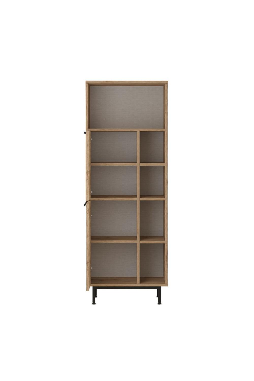 Bohem Kitchen Storage Cabinet with Microwave Unit, 2 Doors & Shelving, Metal Legs – Basket Finish (Jute Pattern) BOH10A-S