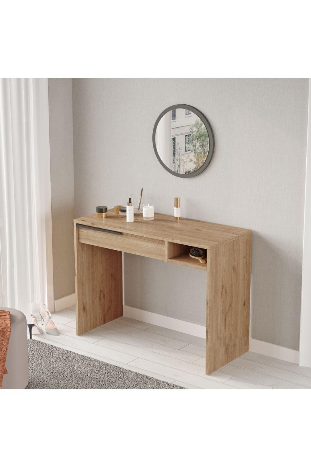 Bohème Maquillagej Table 100cm Avec miroir Avec tiroirs Panier BOH18-S
