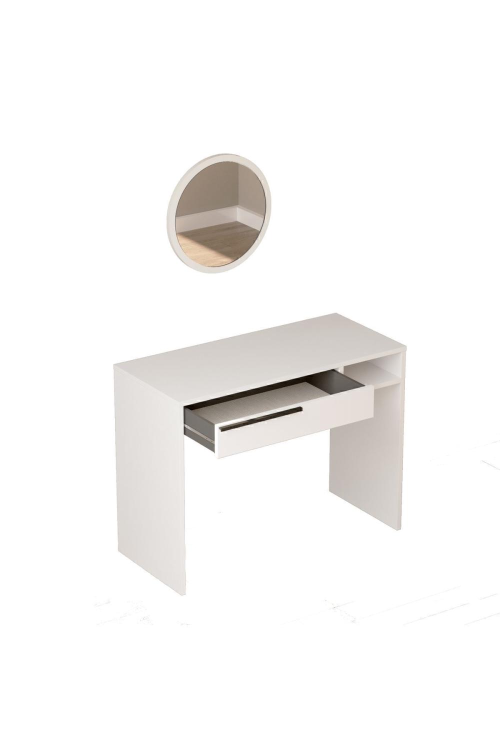 Bohème Maquillage Table 100cm Avec miroir Avec tiroirs Blanc BOH18-W
