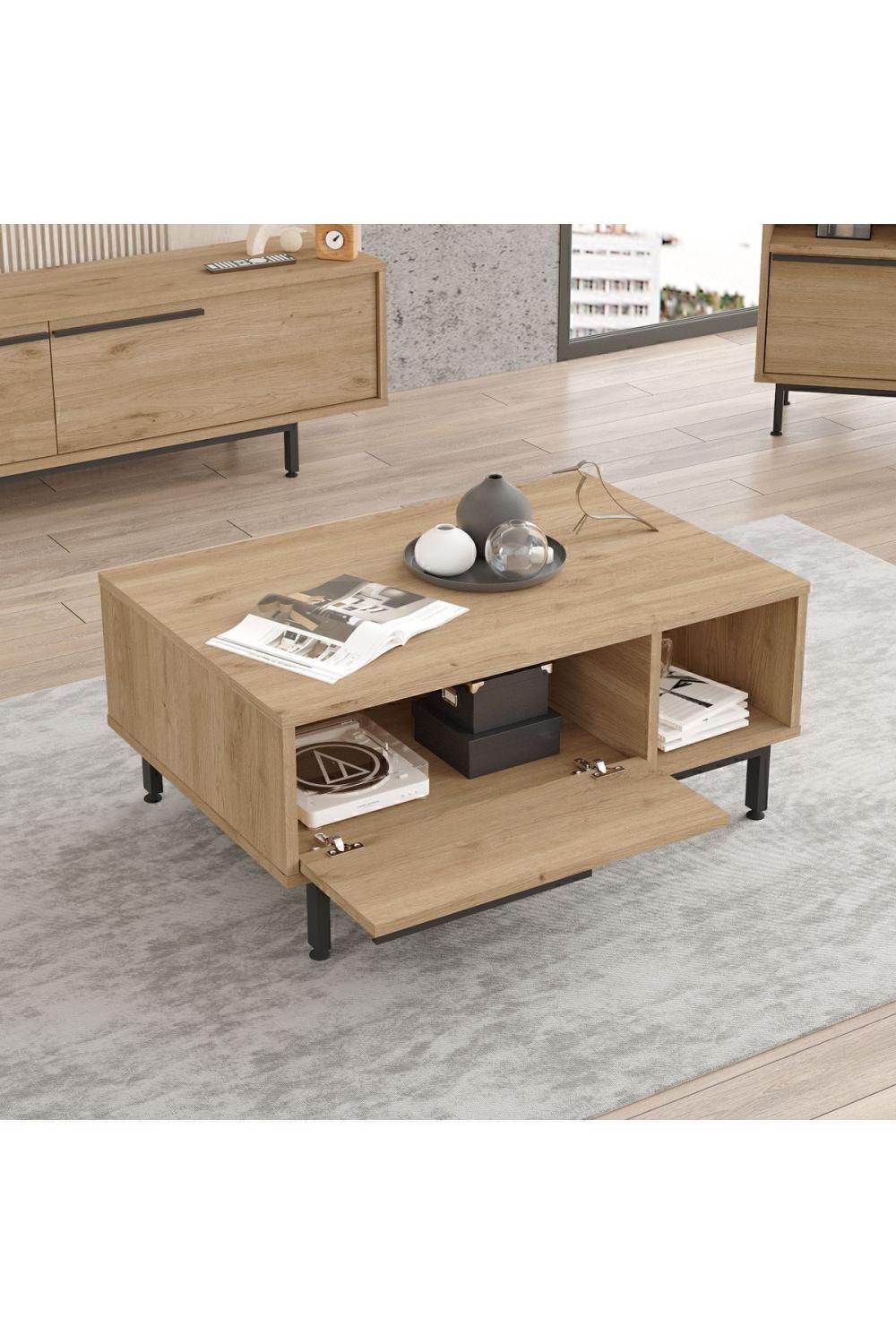 Bohème Meuble TV Table basse 2'Li Ensemble Panier BOH19-S
