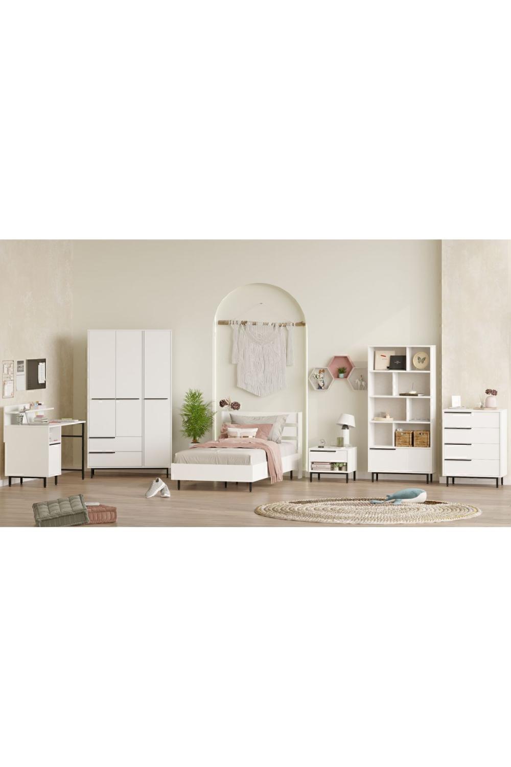 Bohème Chambre ado Ensemble 6'lı Ensemble Blanc BOH26-W