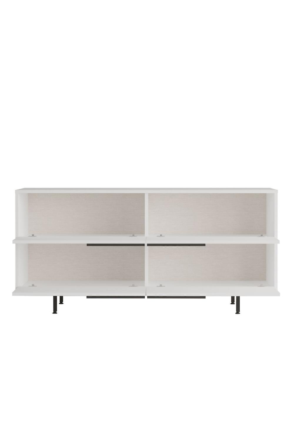Buffet Bohem 160 cm avec 4 Portes, Pieds Métalliques – Blanc BOH3-W