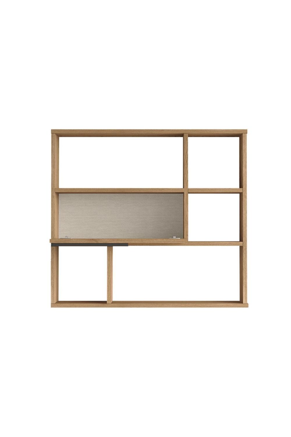 Étagère Murale / Bibliothèque Bohem avec Porte – Finition Panier (Aspect Jute) BOH5-S