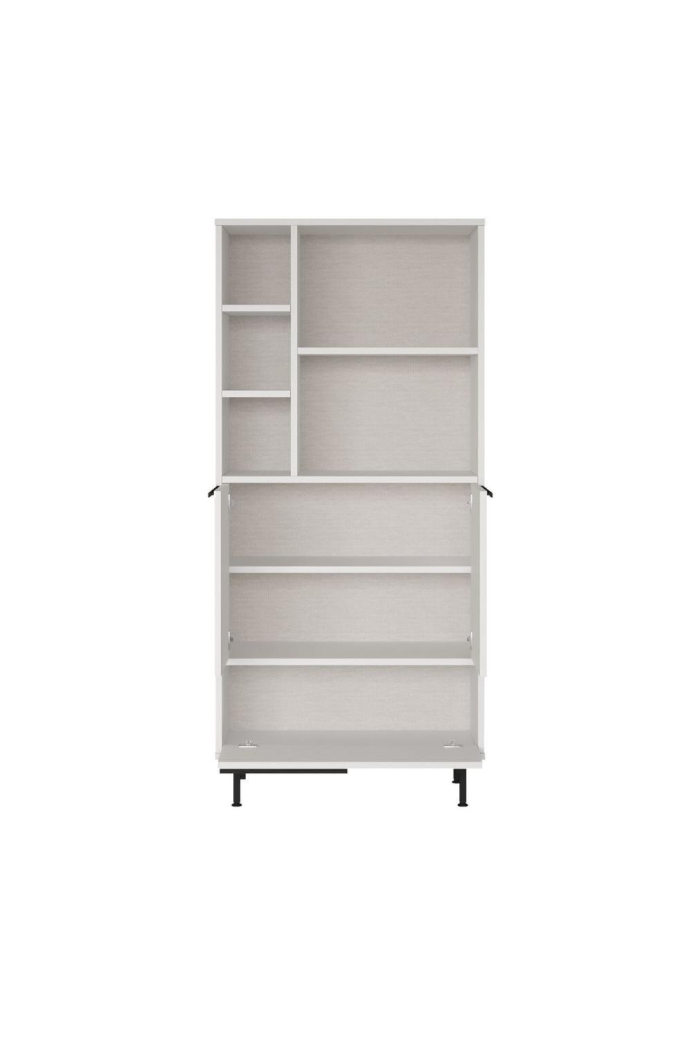 Bohème Cuisine Kiler Armoire Mikrodalga 3 Avec portes À étagères Métal Sur pieds Blanc BOH9A-W