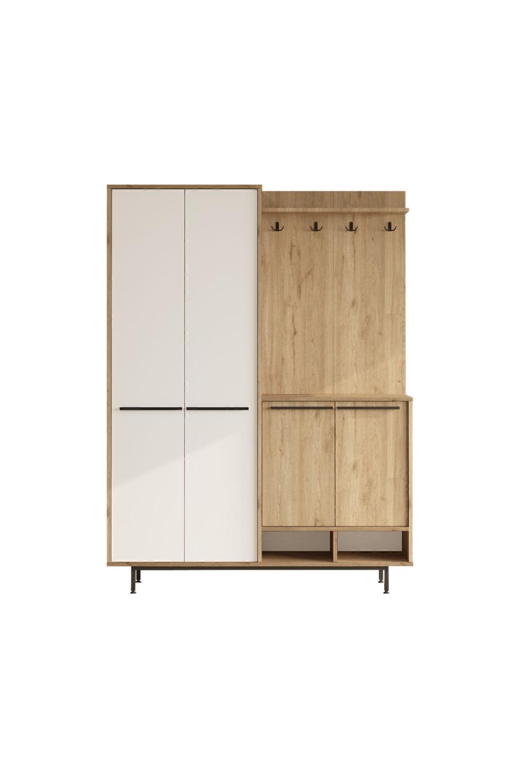 Vestiaire Carmen avec Rangement Chaussures et Pieds Métal – Panier & Blanc CAR1-SW