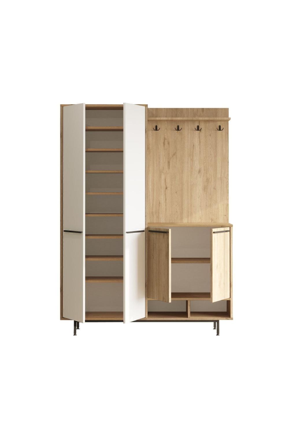 Vestiaire Carmen avec Rangement Chaussures et Pieds Métal – Panier & Blanc CAR1-SW