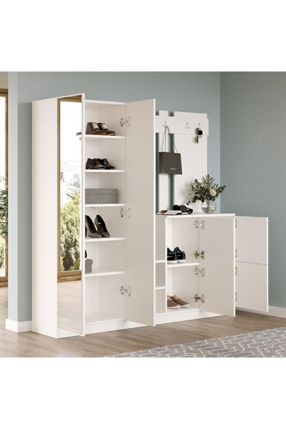 Deep Vestiaire Portemanteau Meuble à chaussures Blanc DEP9-W