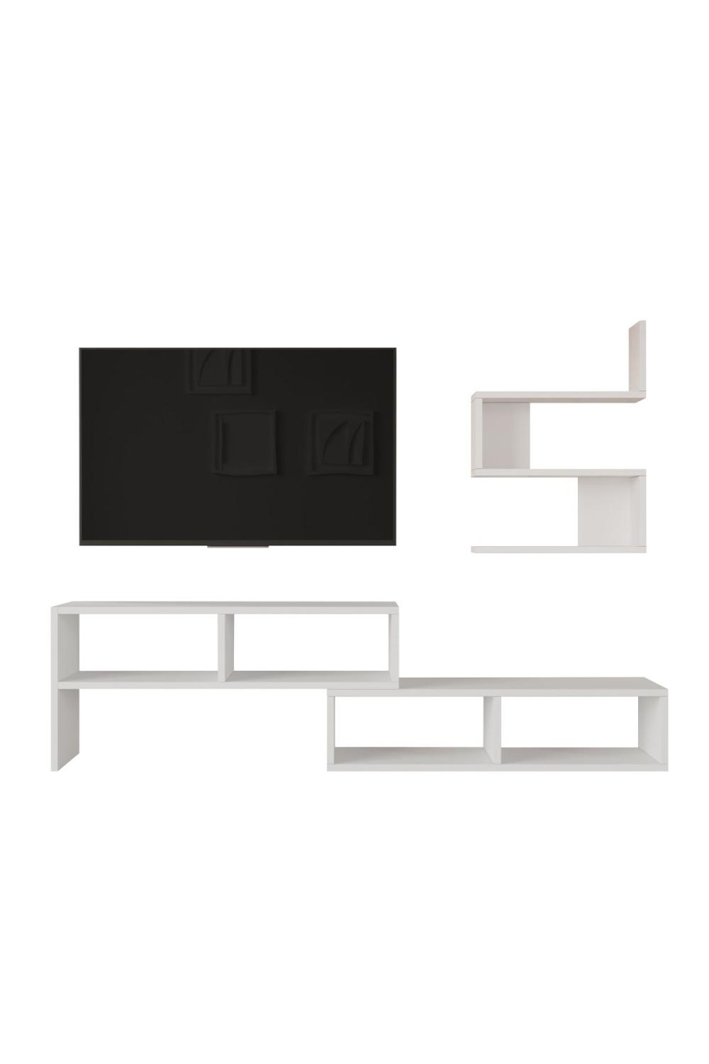 Dore Meuble TV Tv Table basse À étagères Blanc DOR1-W