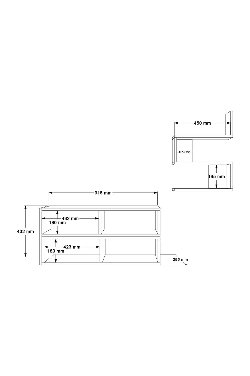 Dore Meuble TV Tv Table basse À étagères Blanc DOR1-W