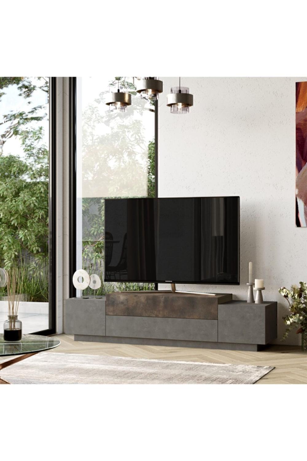 Dover Meuble TV 160cm Béton Tv Table basse bronz DOV1-GP