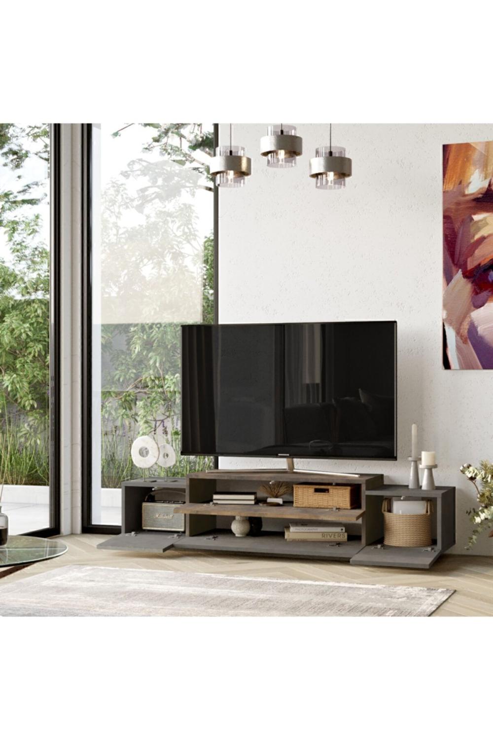 Dover Meuble TV 160cm Béton Tv Table basse bronz DOV1-GP