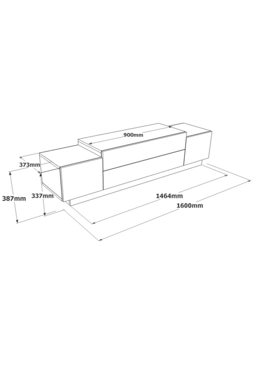 Dover Meuble TV 160cm Béton Tv Table basse bronz DOV1-GP