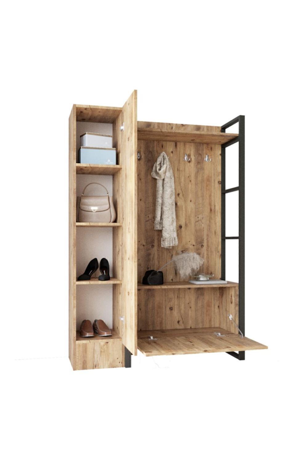 EL16 Elanor Métal Vestiaire Portemanteau Meuble à chaussures ELA16-A