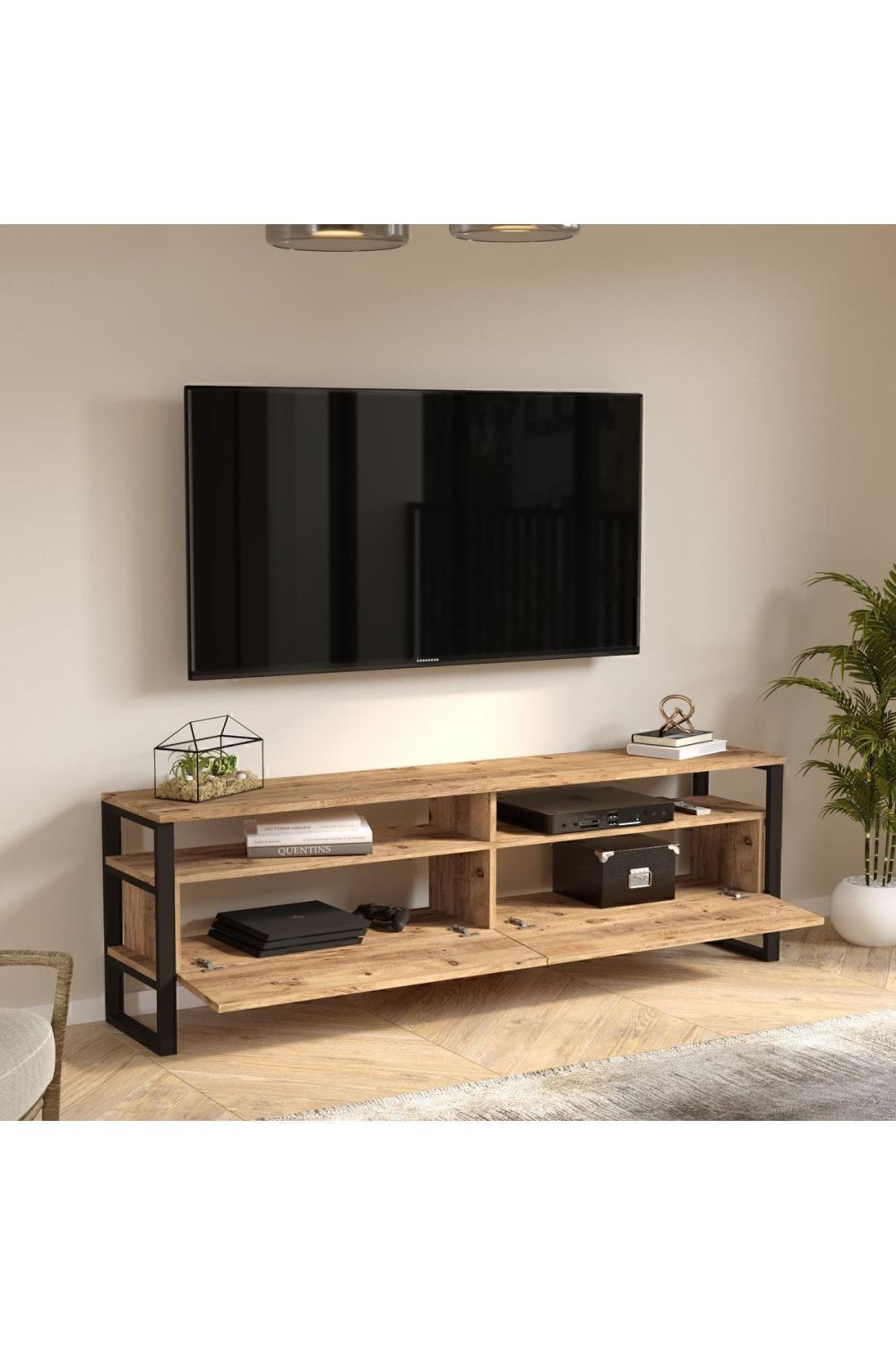 Meuble TV Elanor 180 cm avec Structure Métallique et 2 Portes – ELA19-A