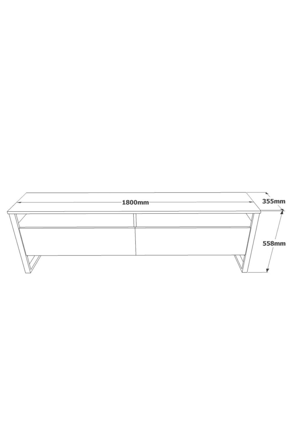 Meuble TV Elanor 180 cm avec Structure Métallique et 2 Portes – ELA19-A