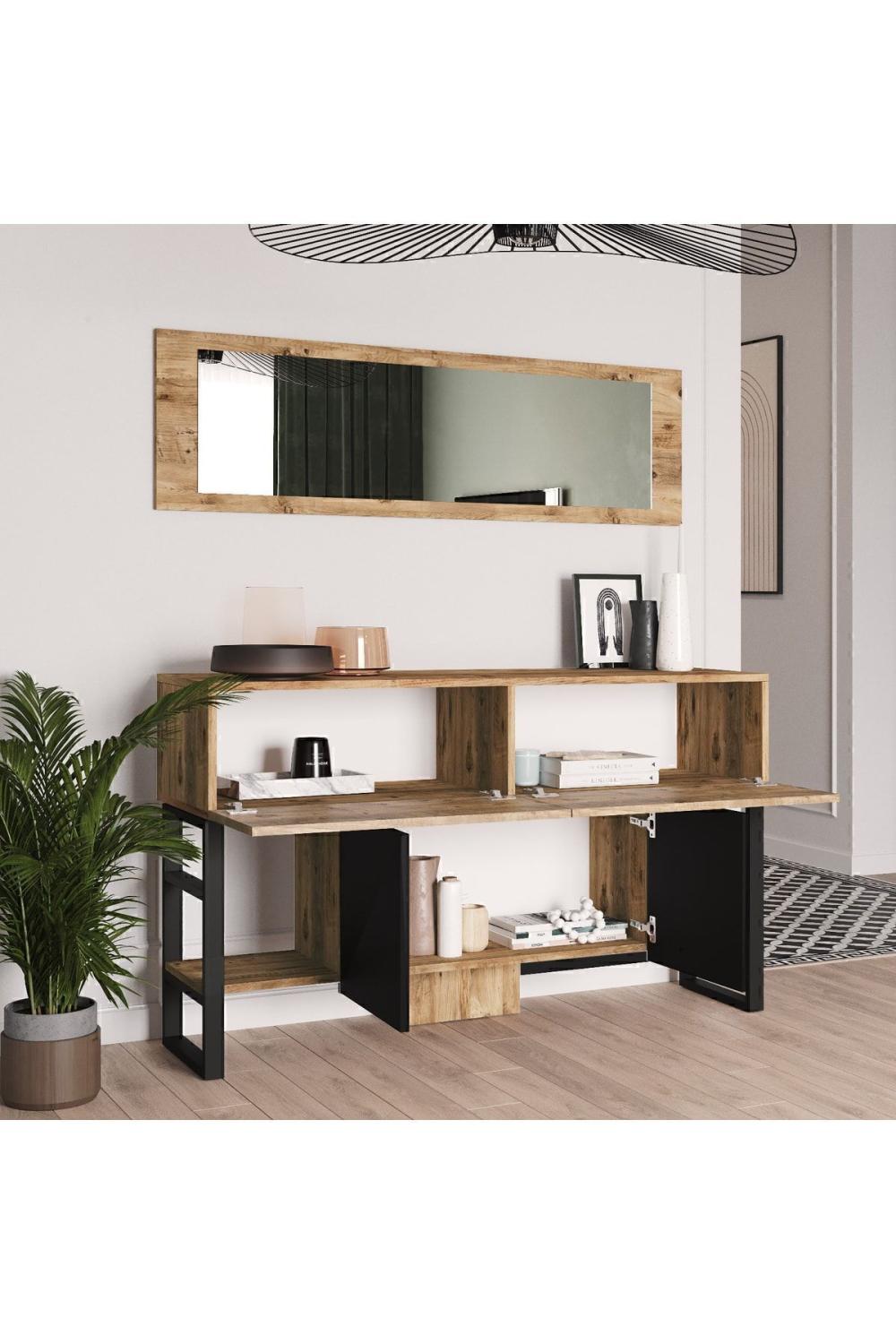 EL26 Elanor Metal 139cm Aynalı Konsol 4 Kapaklı ELA26-A