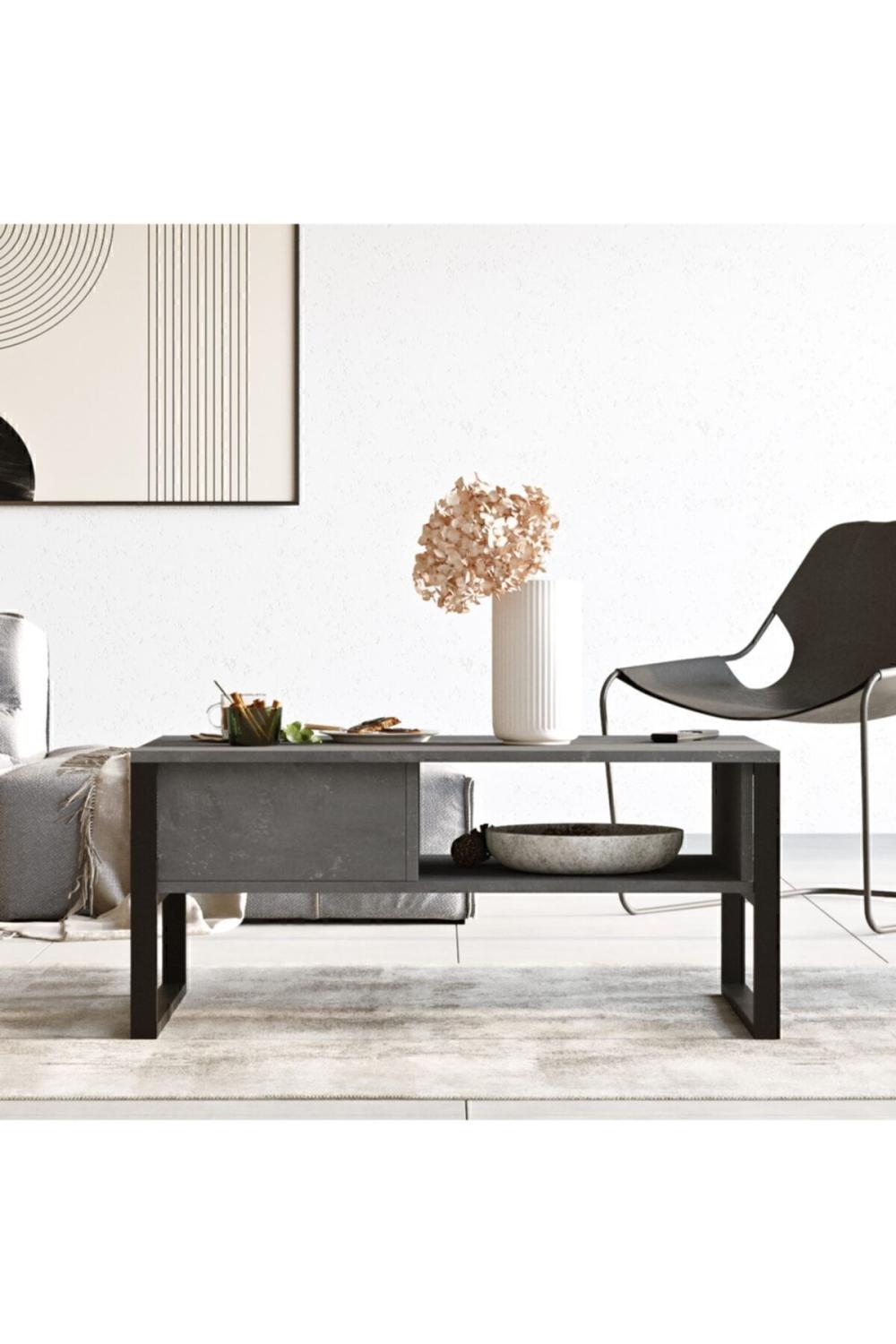 EL34 Elanor Métal Table basse À étagères Béton ELA34-RG