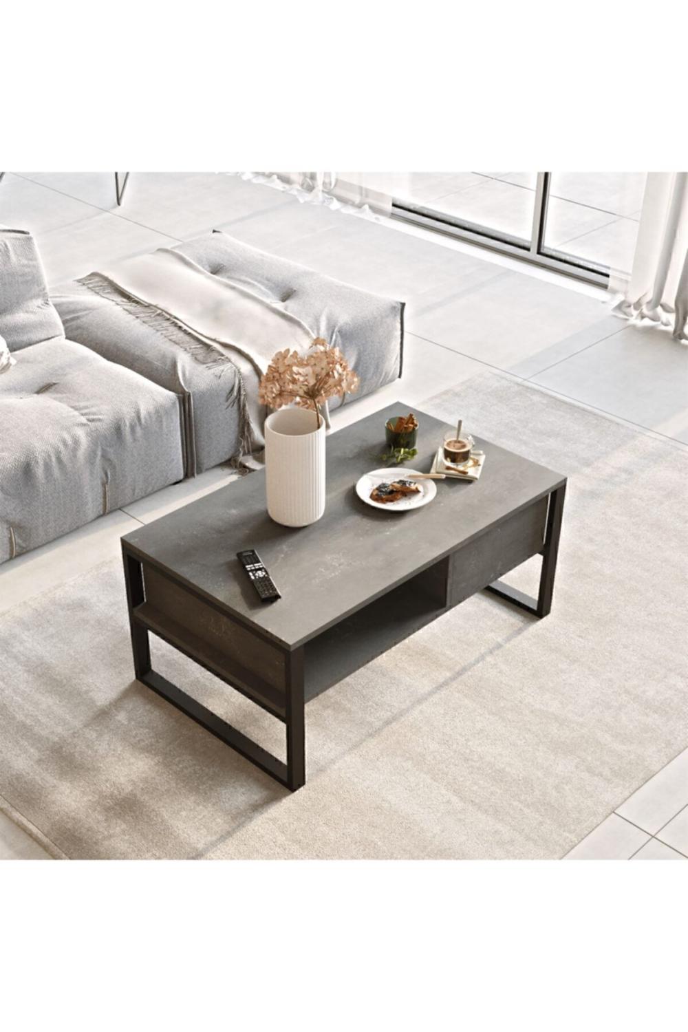 EL34 Elanor Métal Table basse À étagères Béton ELA34-RG
