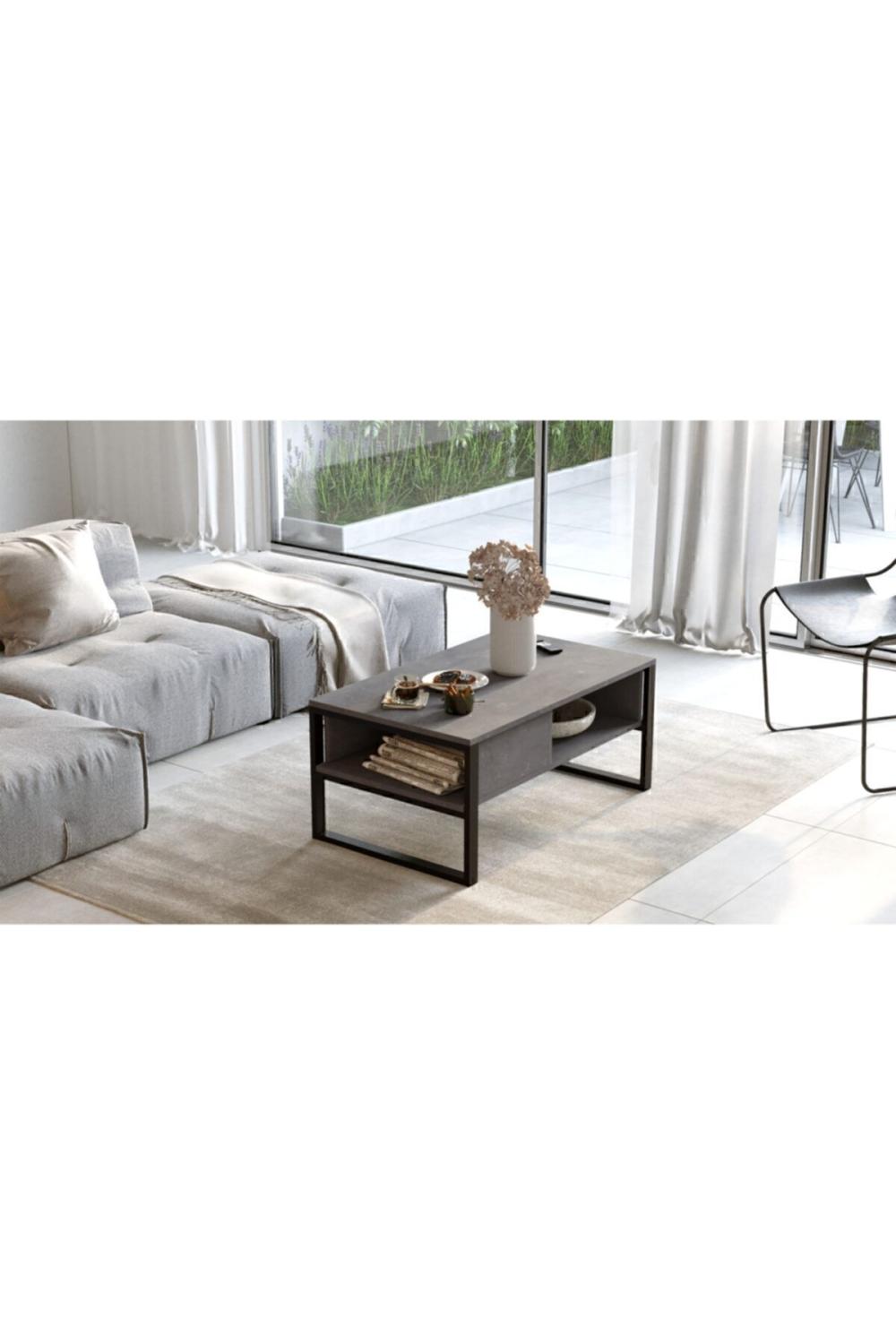 EL34 Elanor Métal Table basse À étagères Béton ELA34-RG