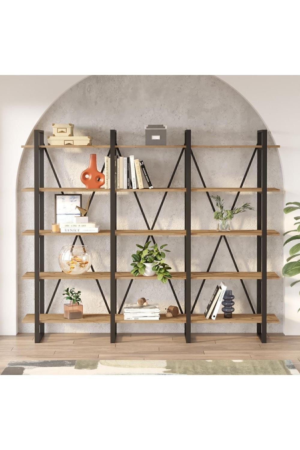 EL4 5 À étagères Elanor Métal Bibliothèque 220cm*34cm*180cm ELA4-A