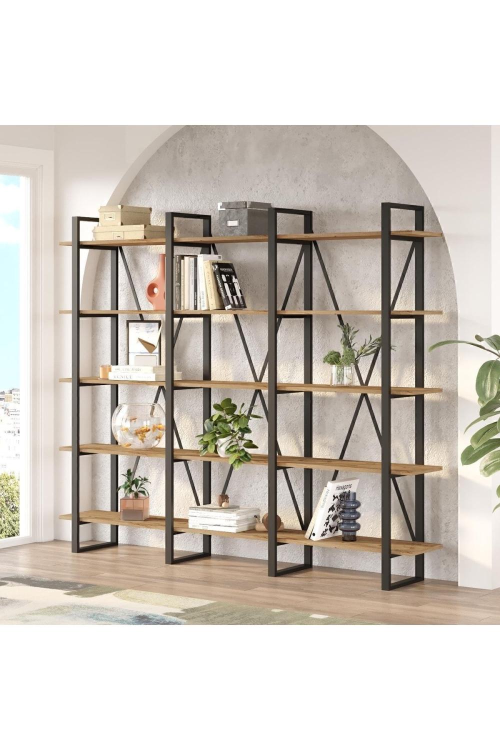 EL4 5 À étagères Elanor Métal Bibliothèque 220cm*34cm*180cm ELA4-A