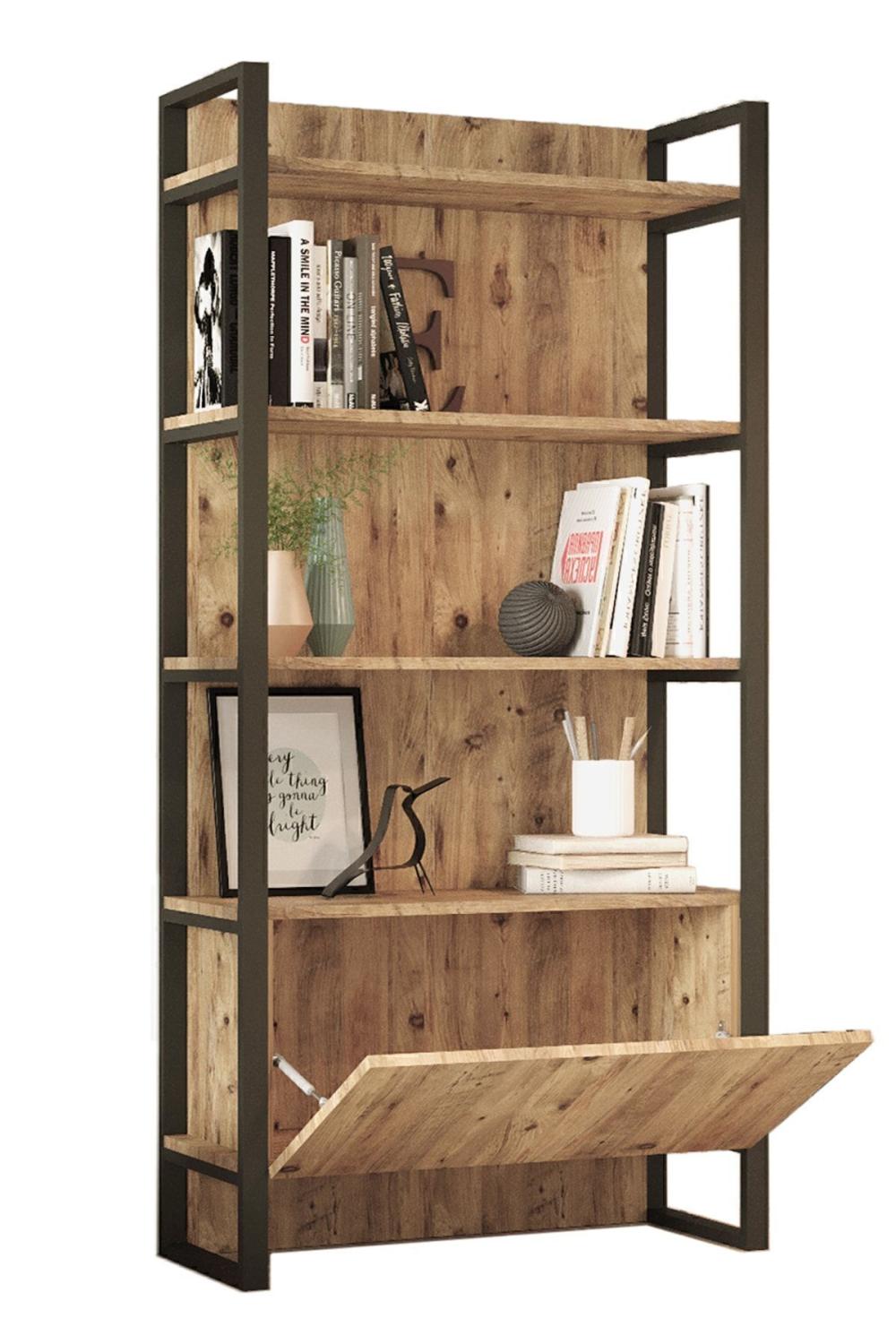 EL6 Elanor Métal Aksamlı Bibliothèque Avec portes ELA6-A