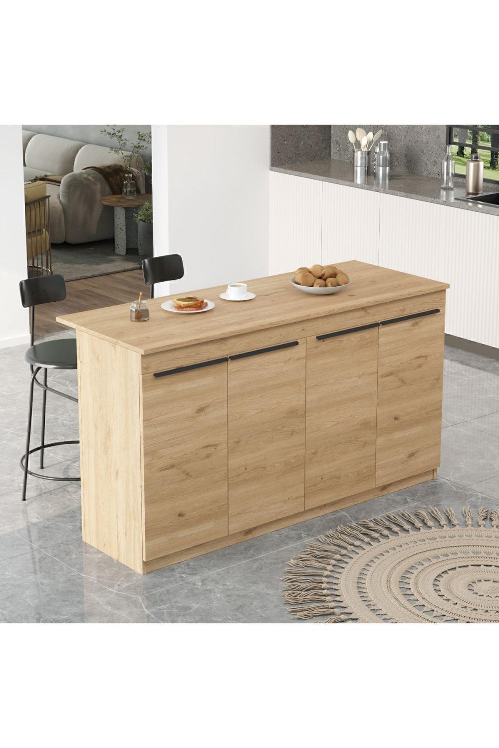 Island 160cm Ada Cuisine Yemek Table 4 Avec portes Panier ISL1-S