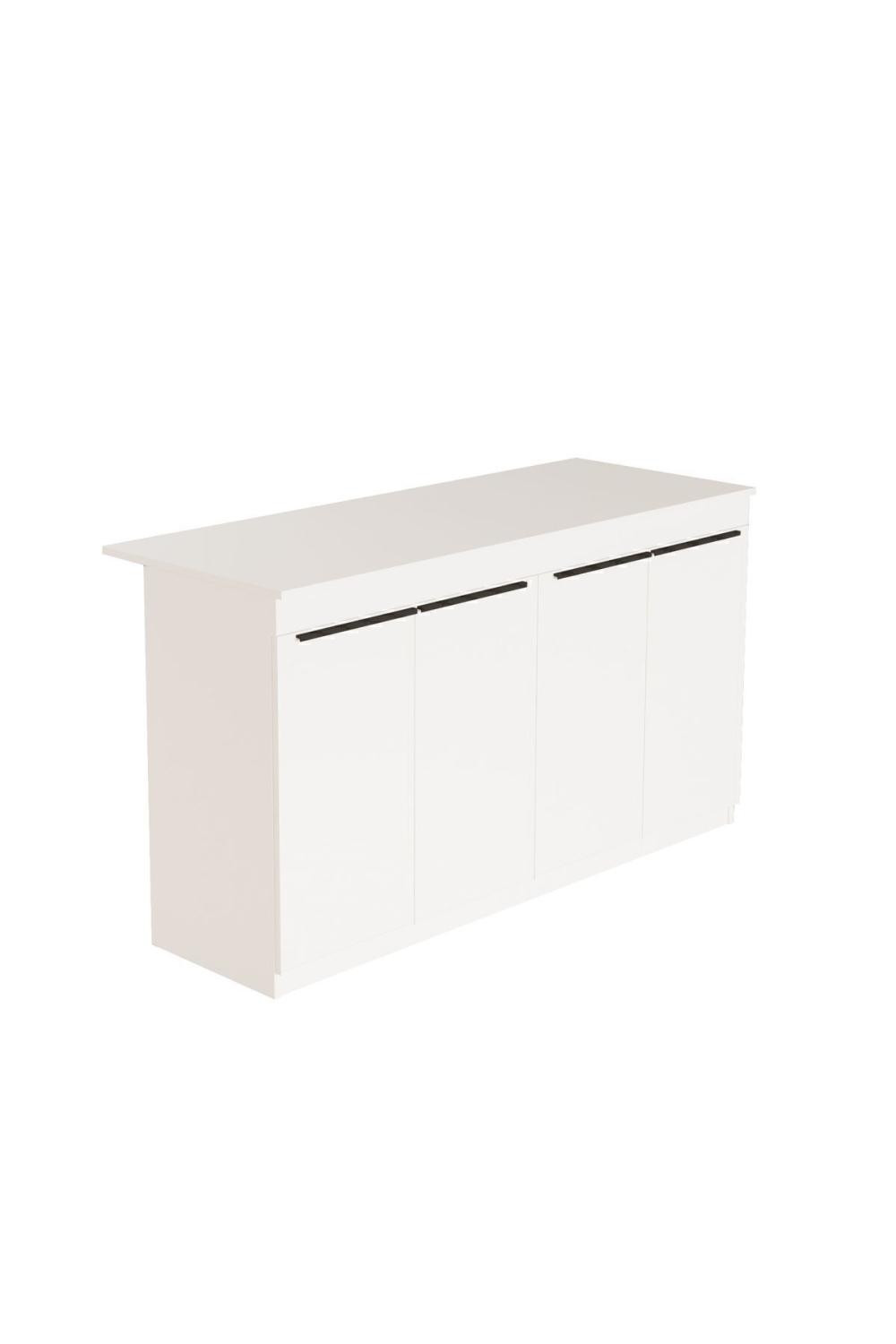 Island 160cm Ada Cuisine Yemek Table 4 Avec portes Blanc ISL1-W