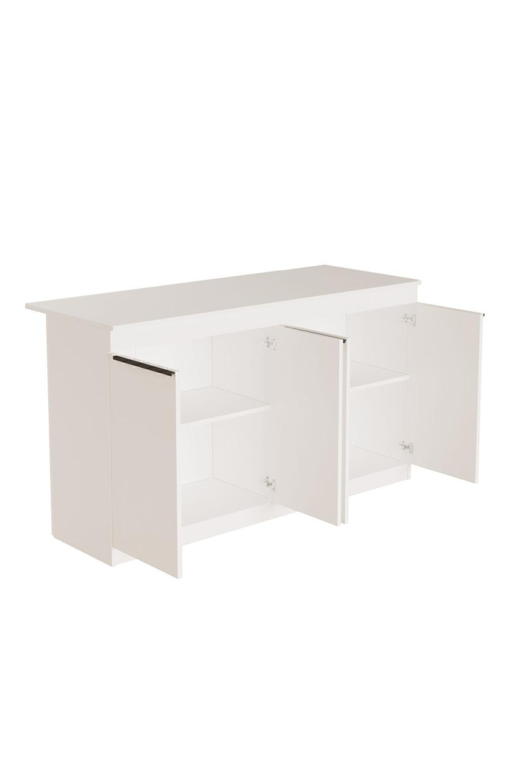 Island 160cm Ada Cuisine Yemek Table 4 Avec portes Blanc ISL1-W