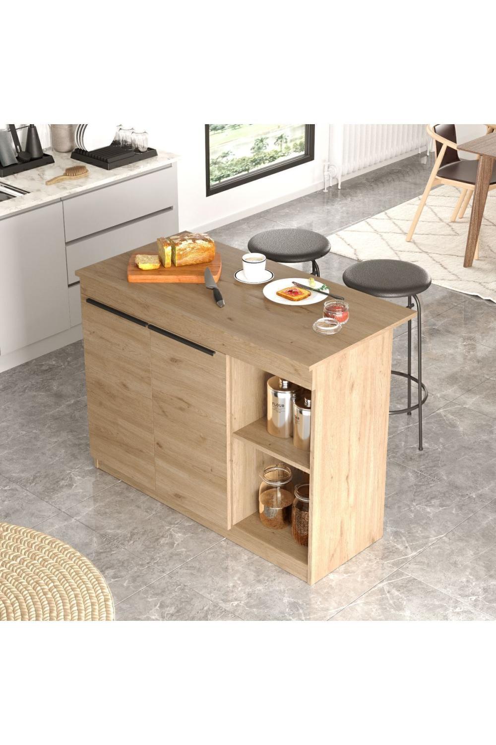 Island 120cm Ada Cuisine Yemek Table 2 Avec portes Panier ISL2-S